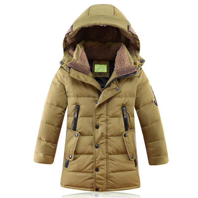 Manteau long et épais en duvet pour garçon , vêtement d'extérieur pour l'hiver