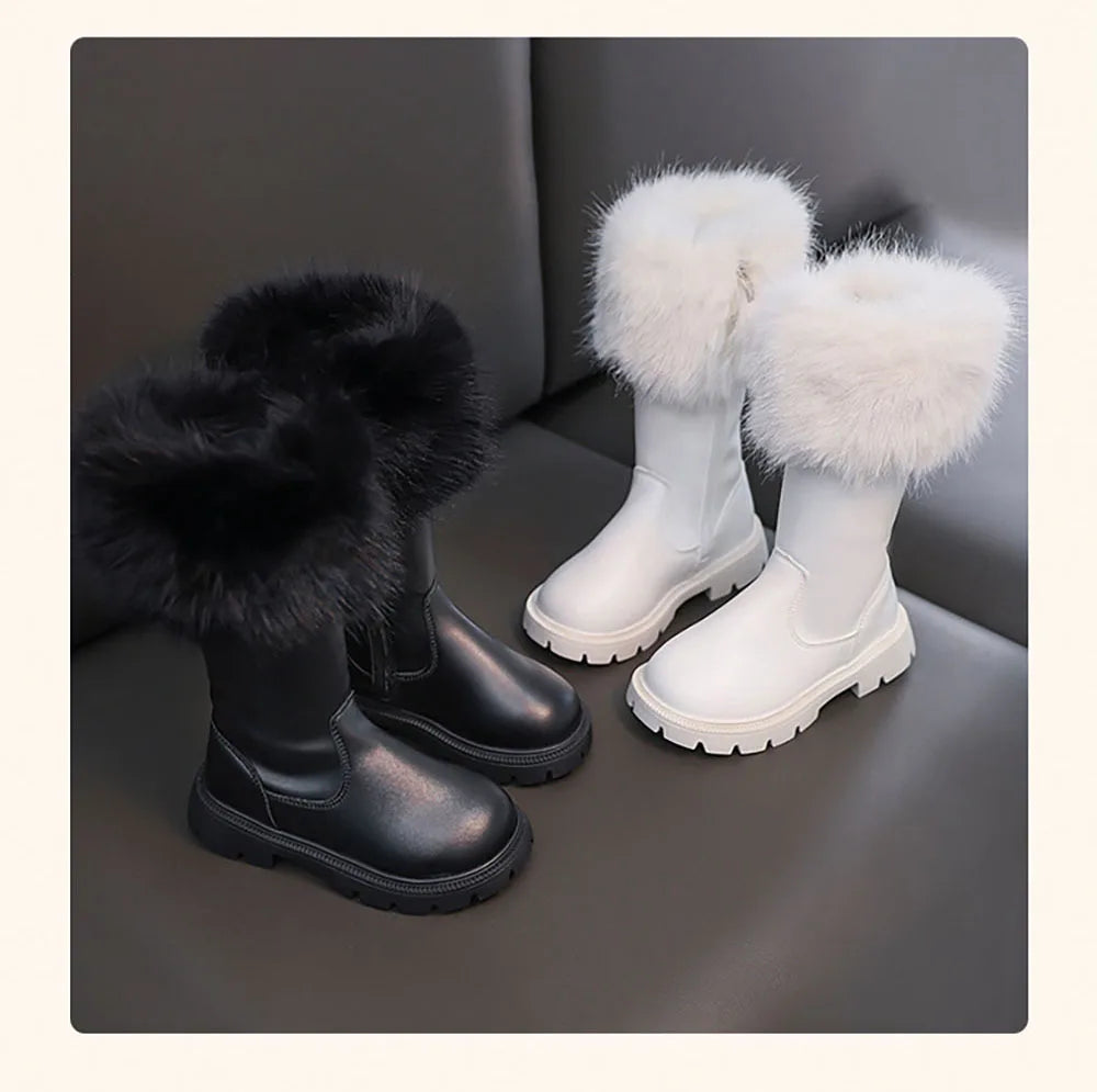 Bottes de neige en fausse fourrure pour adolescentes