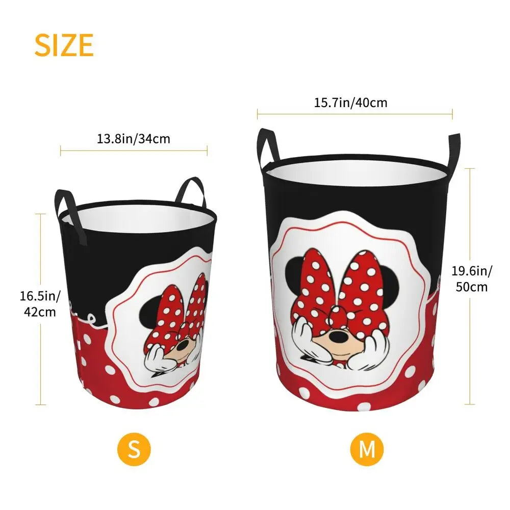 Panier à linge Minnie Mouse Anime pour jouets de chambre d’enfant Organisateur Bacs de rangement pas cher