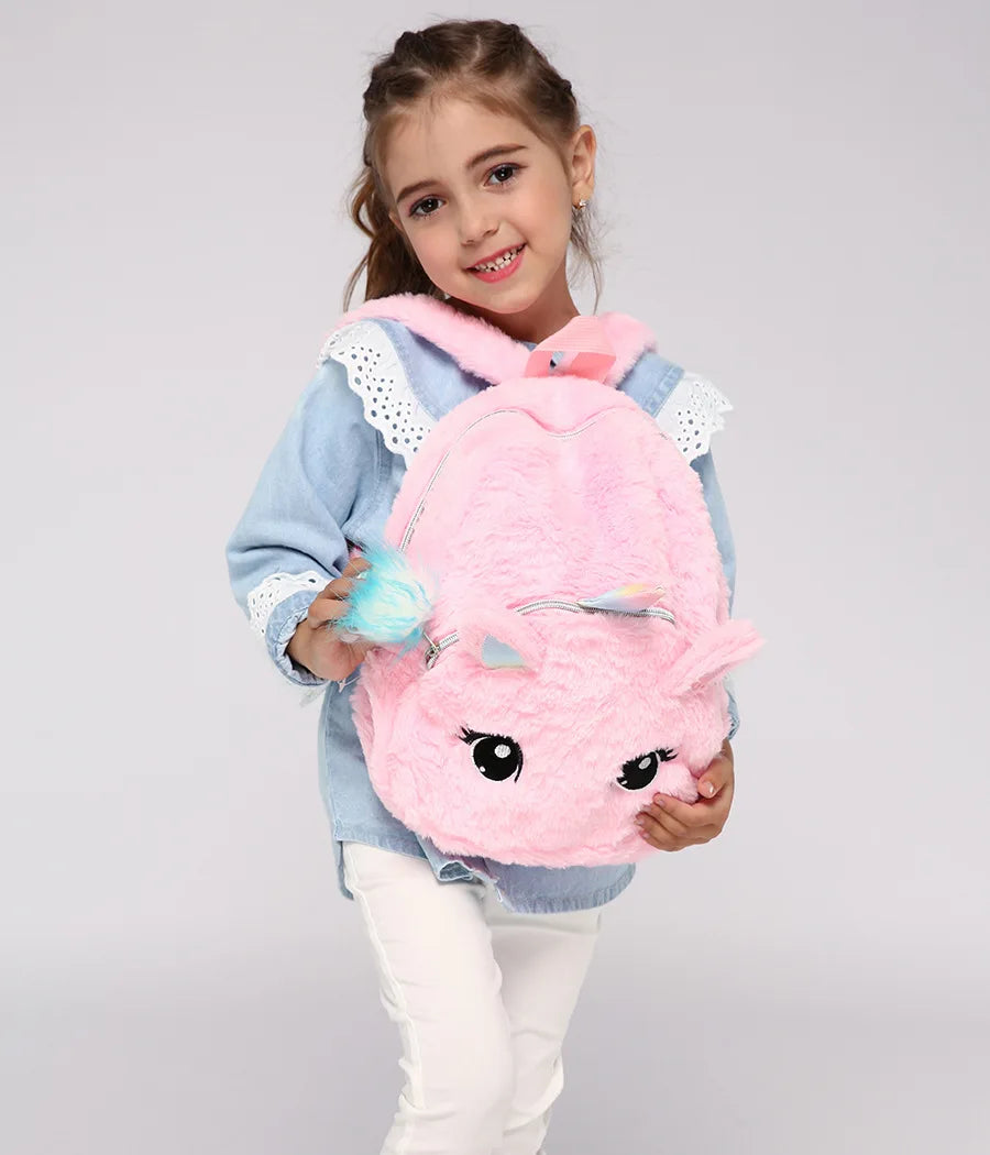 Sac à dos en peluche de dessin animé mignon pour enfants, sac à dos pour fille, sac à livres scolaire, école maternelle et primaire