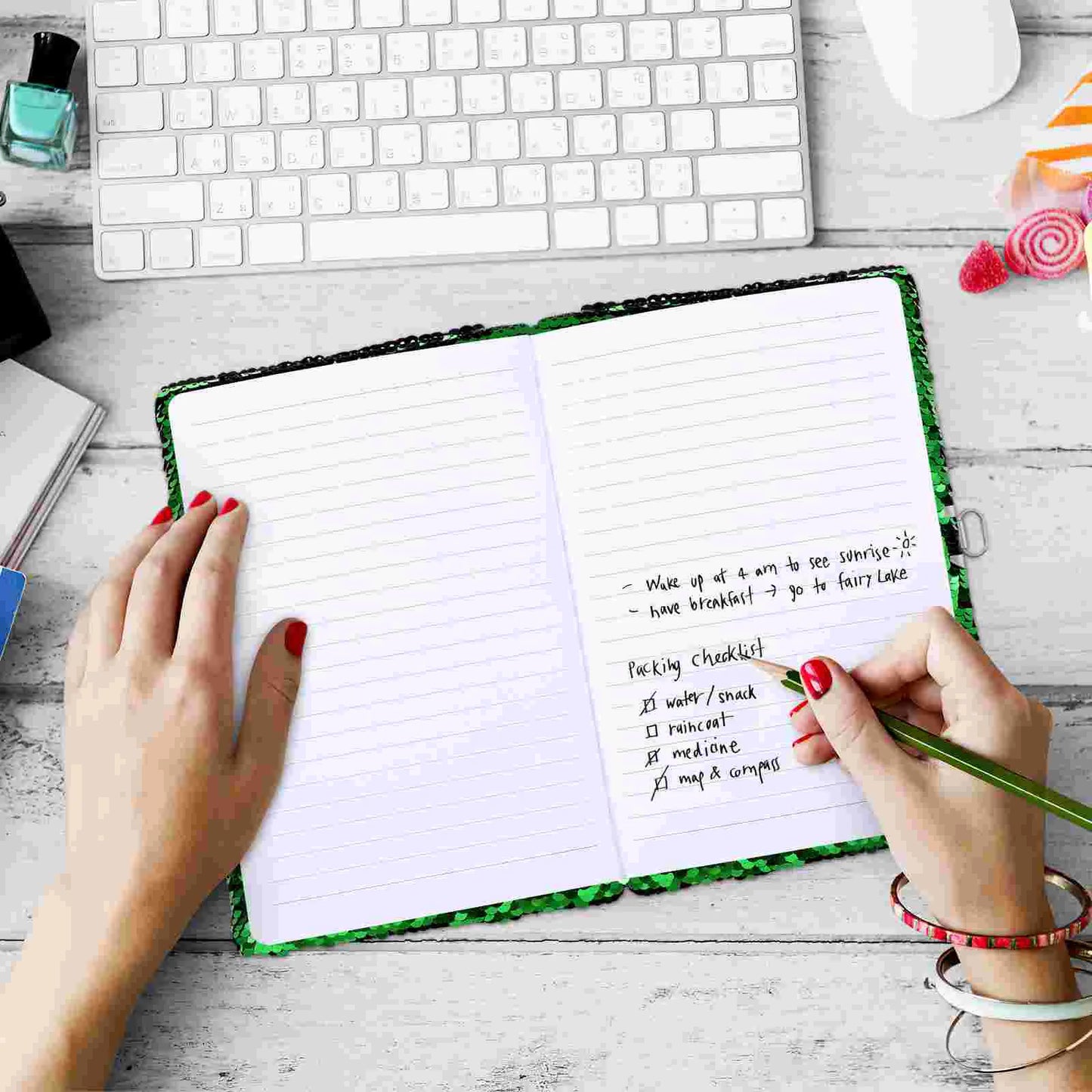 Carnet de notes à paillettes avec serrure, journal intime, bloc-notes de bureau pour enfants