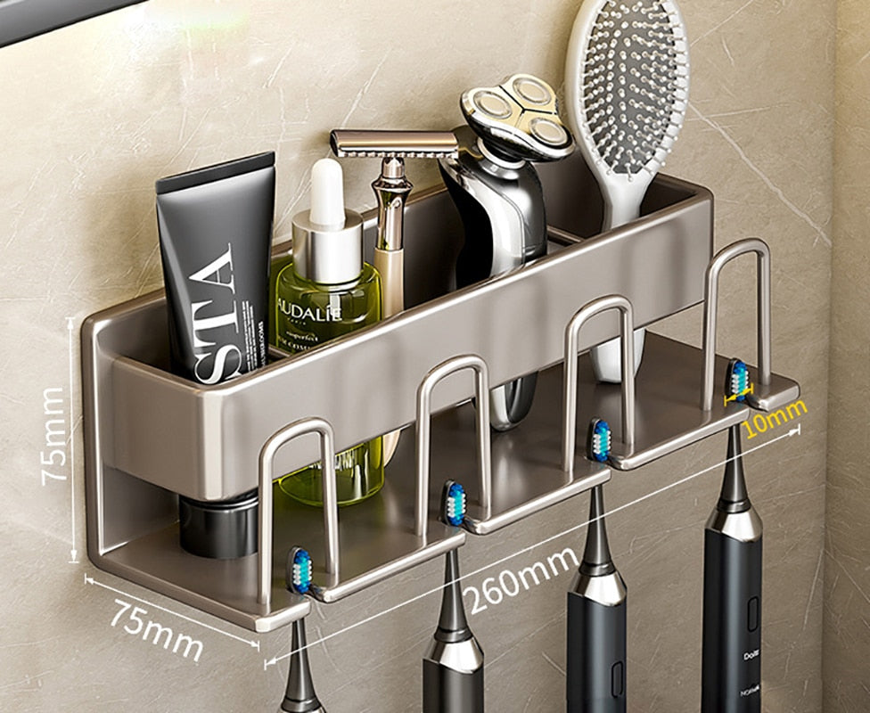 PORTE BROSSE A DENTS MURALE GRIS