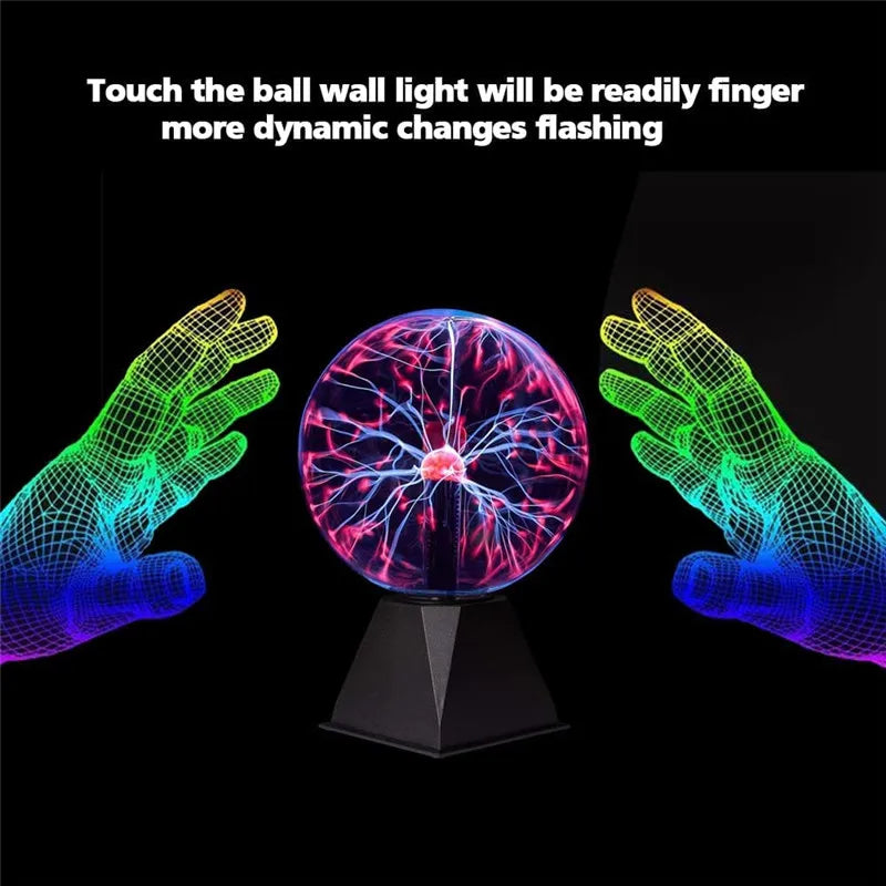 Nouveauté Cristal Magique Plasma Boule Tactile Lampe 220V LED Veilleuse Enfant Veilleuse Anniversaire Noël Enfants Décor Cadeau Éclairage