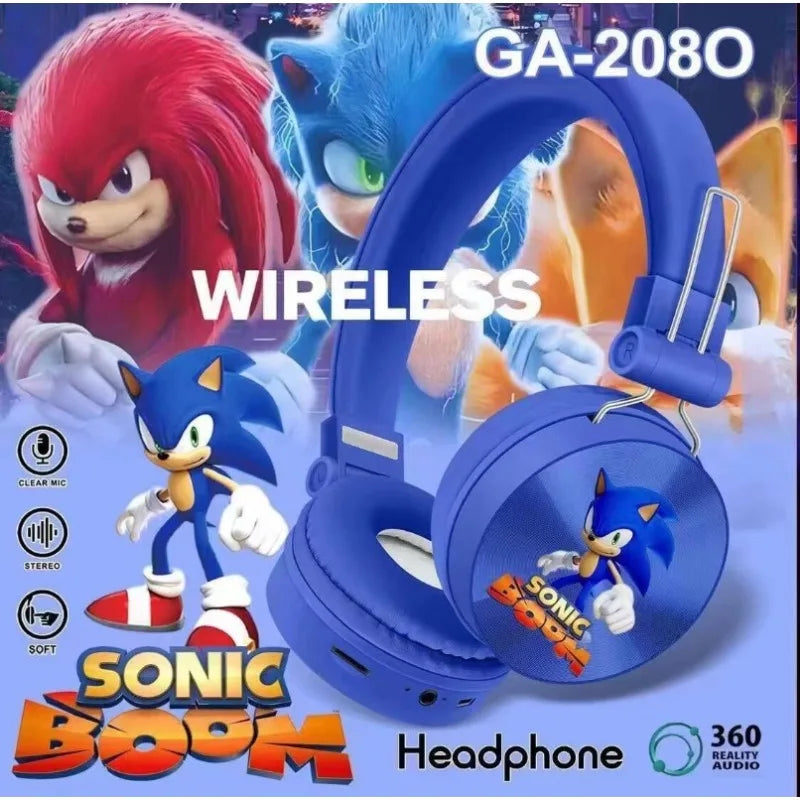 Sonics Cartoon Anime Bluetooth Earphones Gaming Headset Game Peripheral Student Birthday Gifts