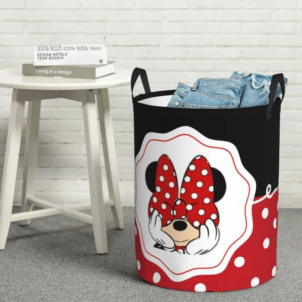 Panier à linge Minnie Mouse Anime pour jouets de chambre d’enfant Organisateur Bacs de rangement pas cher