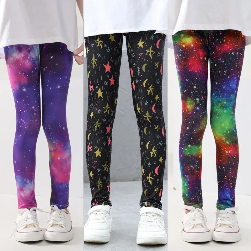 Leggings élastiques pour fille , pantalons d'été fins pour filles 3 à 11 ans