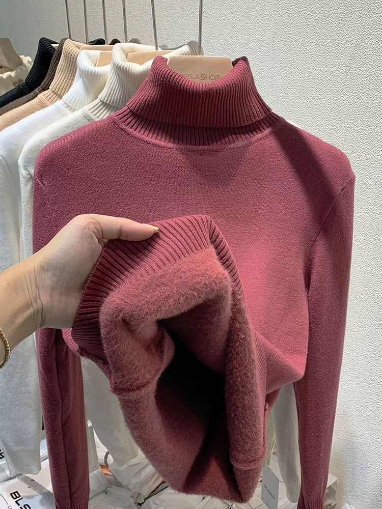 PULL COL ROULE FEMME
