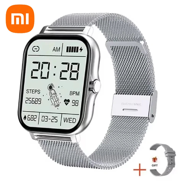 Xiaomi Vente Chaude Nouvelle Montre Intelligente Pour Hommes Femmes Plus Nouveau Sport SmartWatch Visages Bluetooth Appel Sports Fitness Téléphones Android iOS Pas Cher + Cadeau