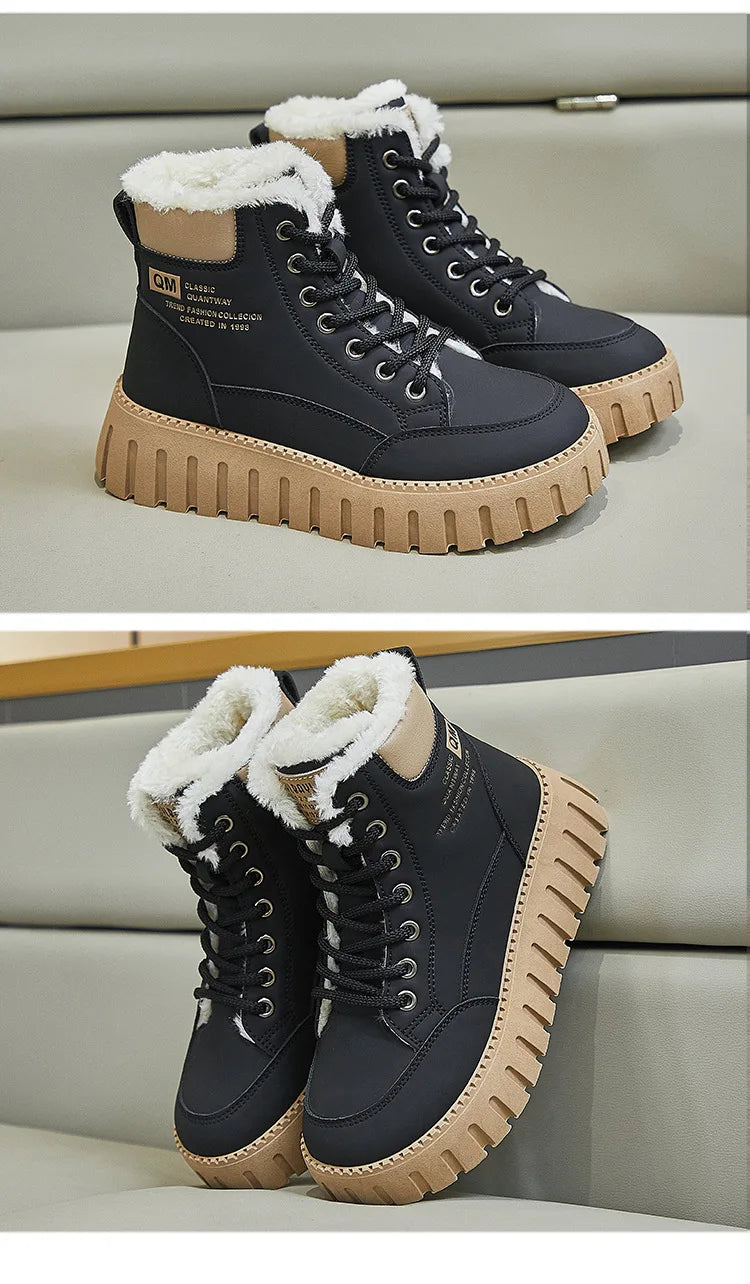 Bottes Montantes en Peluche pour Femme, Nouvelle Collection, Hiver 2024