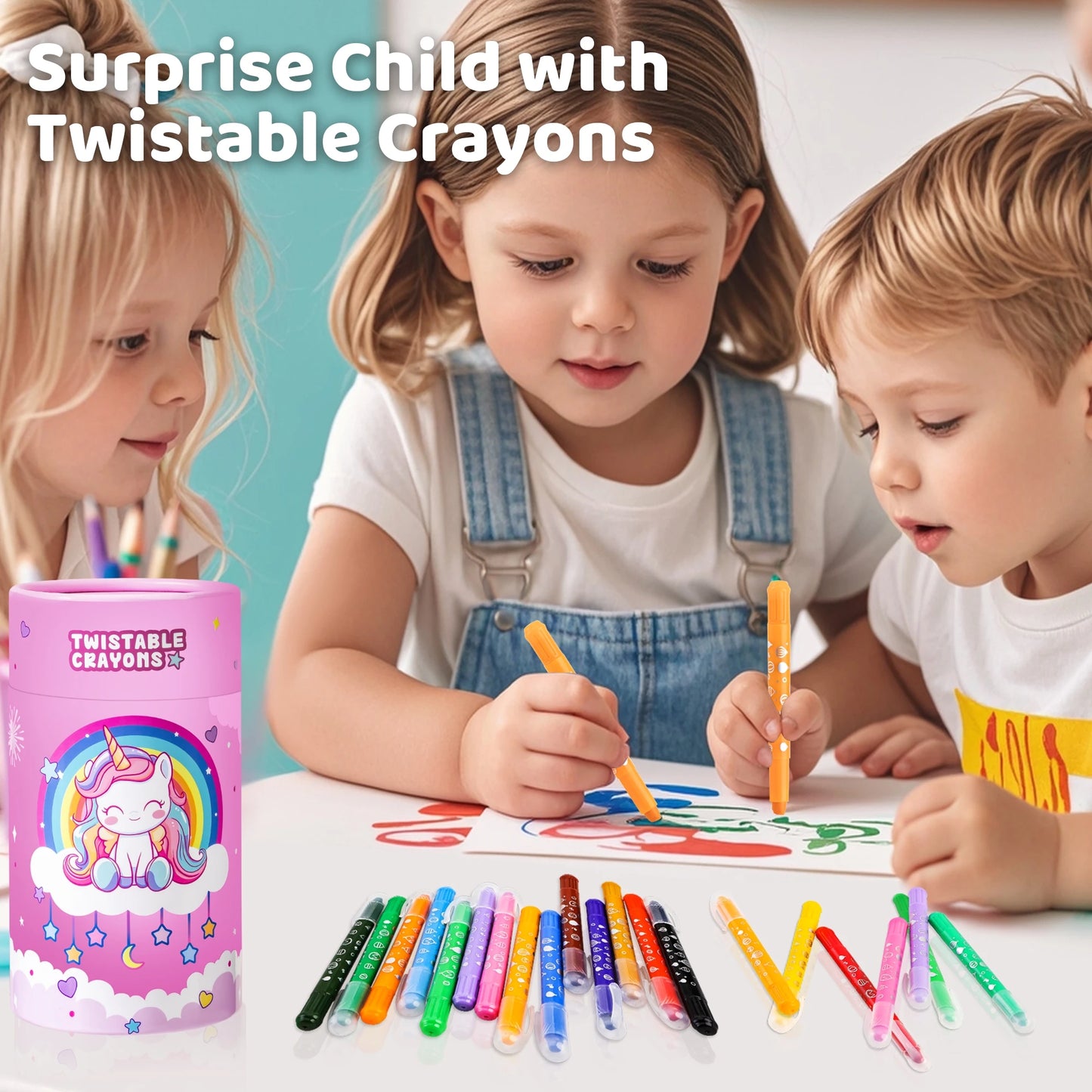 12 couleurs licorne crayons de cire pour enfants lavables et effaçables crayons de couleur ensemble pour enfants bébé crayon à séchage rapide cadeau d’anniversaire Pas Cher