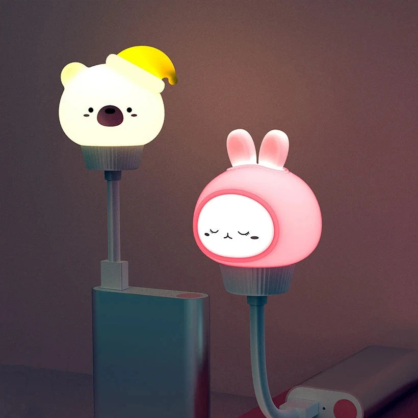 Veilleuse LED mignon dessin animé lampe de nuit poussin chaton télécommande pour bébé enfant chambre décor lampe de chevet