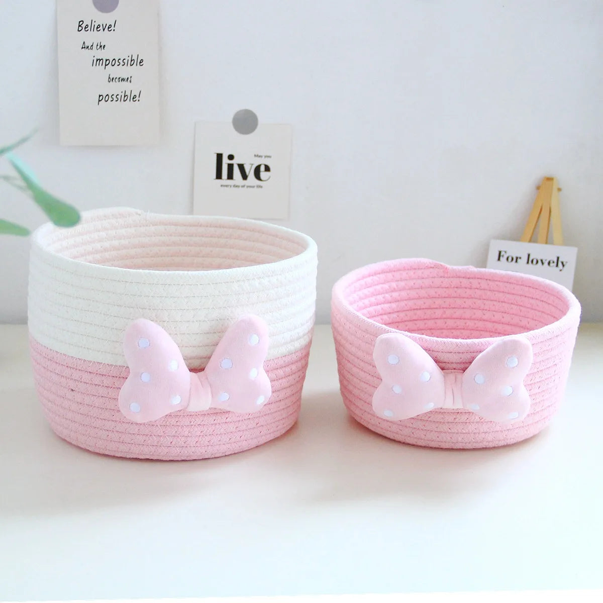 2 pieces Paniers De Rangement Pour Fille