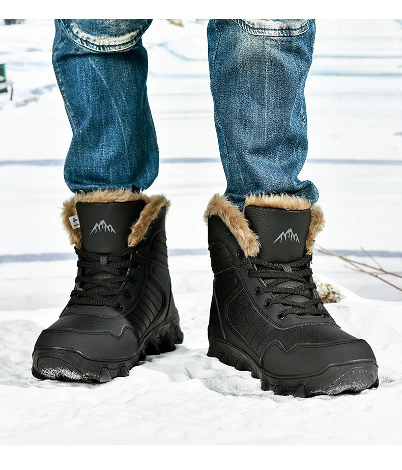 Nouveau Hiver Hommes Bottes Chaud Hommes Chaussures Imperméable Antidérapant En Peluche
