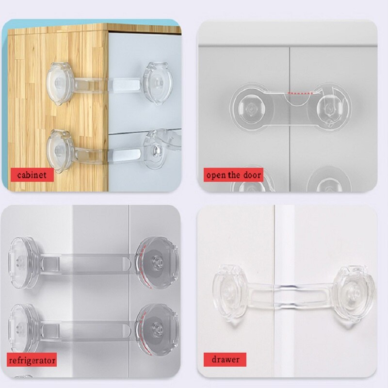 Serrures de sécurité, portes de sécurité enfants, protection enfants pour meubles, serrures de sécurité pour réfrigérateurs,™ |5/10 Pcs/Lot