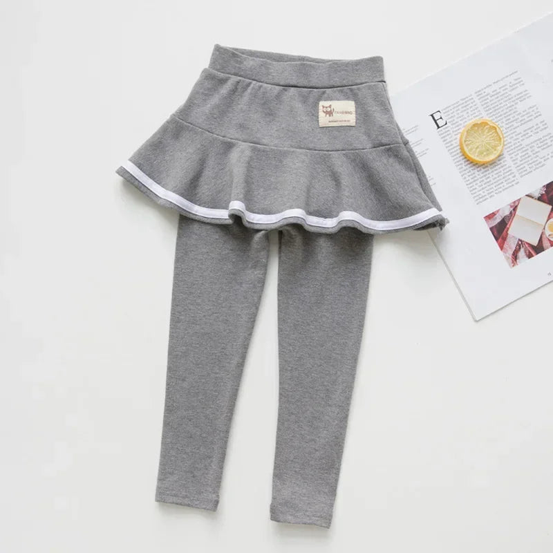 Legging Gris pour Fille de 3 à 8 ans, Jupe et Pantalon, Printemps et Automne