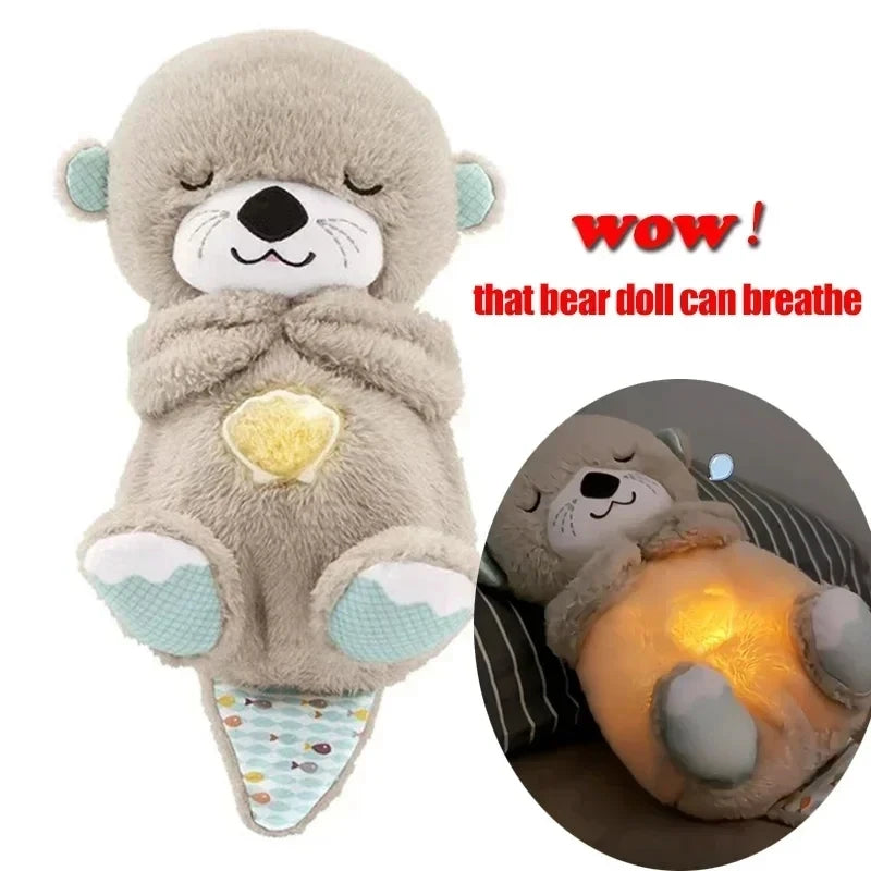 Loutre Poupée En Peluche Jouet Bébé Enfants Apaisant Musique Compagnon De Sommeil Son et Lumière + Badge anti-mostique
