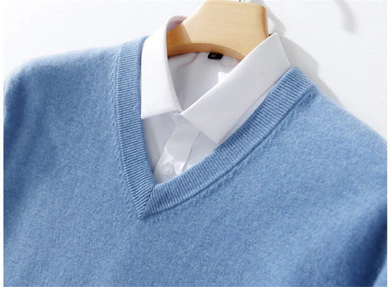 Cachemire chaud mélangé épais pull hommes pull vêtements de luxe automne hiver