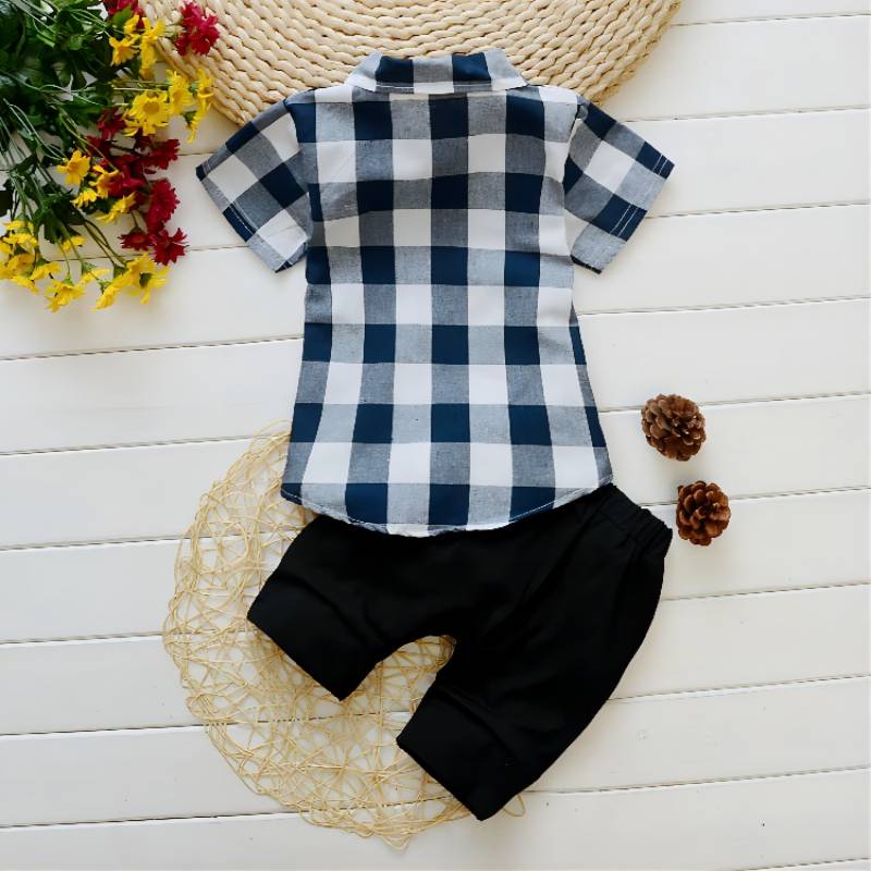 Tenue Décontractée Élégante Pour Bébé Garçon, Ensemble Chemise À Manches Courtes À Motif Floral Et Pantalon