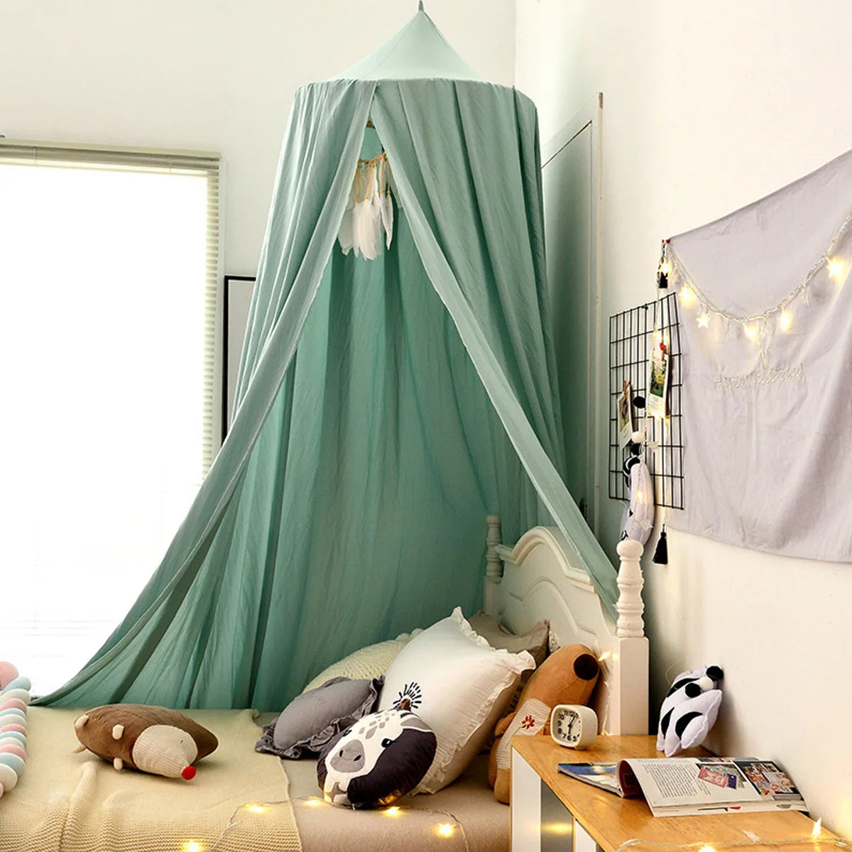 Breton Face Moustiquaire Lit Doux, CanAmendements pour Bol, Princesse avec Crochet et Autocollant, Décor de Chambre pour la Maison, Chambre Bébé
