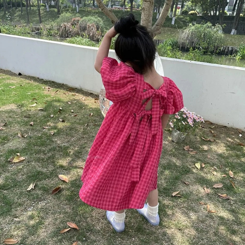 Bear Leader-Robe mi-longue à carreaux pour enfants et adolescents.