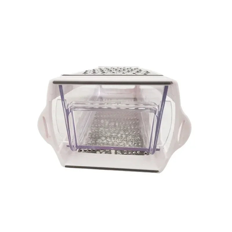 Râpe à Fromage Manuelle, Boîte Râpeuse Cuisine Dispose Conception Deux Côtés Filaments Fins émincés Grossiers Tranchant Acier Inoxydable Pâte Aliments Dur Gingembre Chocolat Muscade Truffe