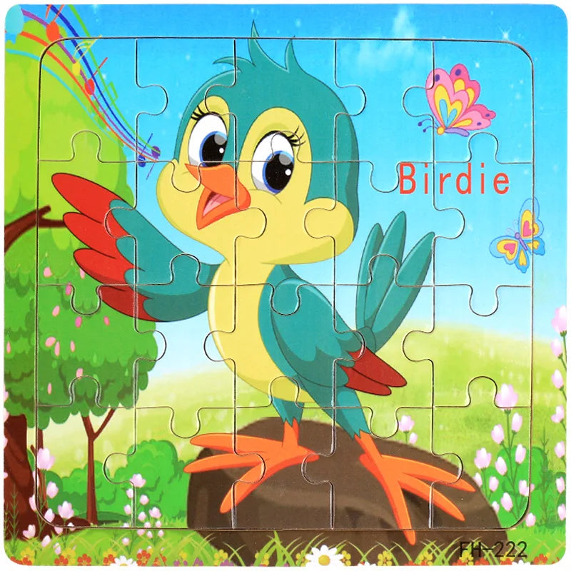 20 pièces en bois 3d puzzle dessin animé véhicule animal puzzle Montessori jouets éducatifs pour enfants anniversaire cotillons cadeaux