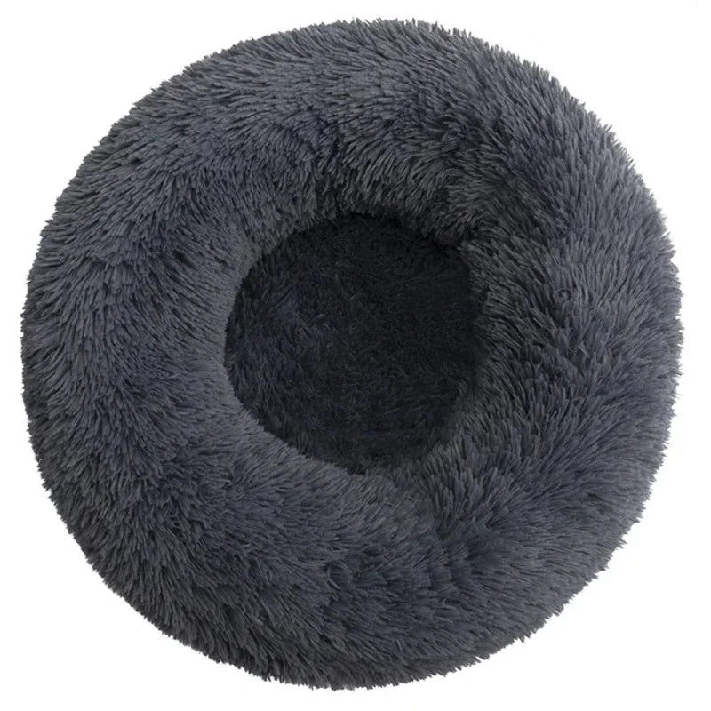 Lit rond en peluche super doux pour animaux de compagnie, lit pour grand chien, maison pour chat, long, moyen, sommeil chaud, hiver, 50