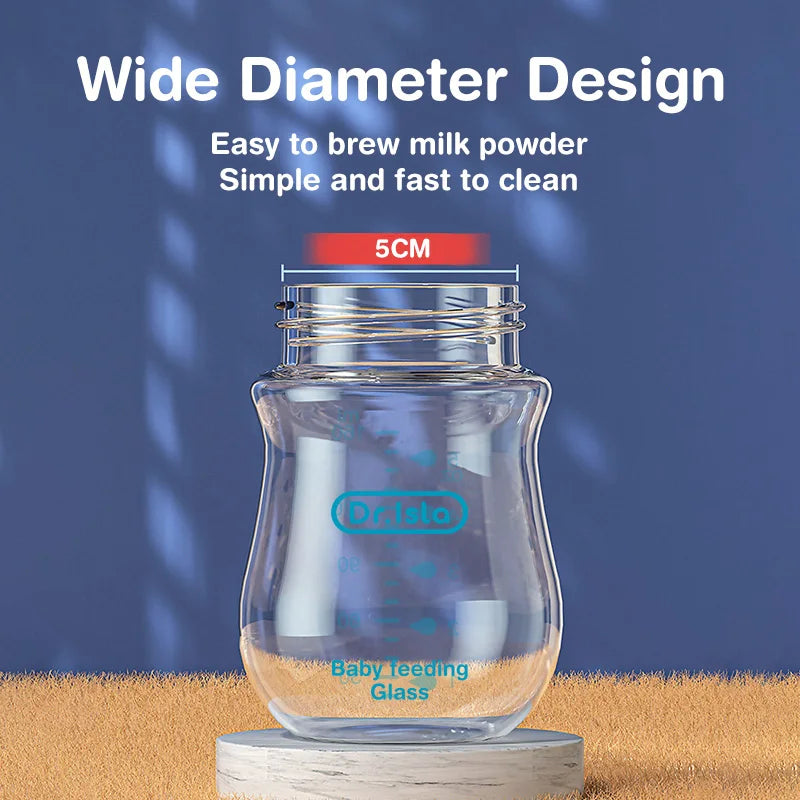 Biberon en verre pour nouveau-né, alimentation au lait pour bébé, sans BPA, 160ml, Rose , Blue