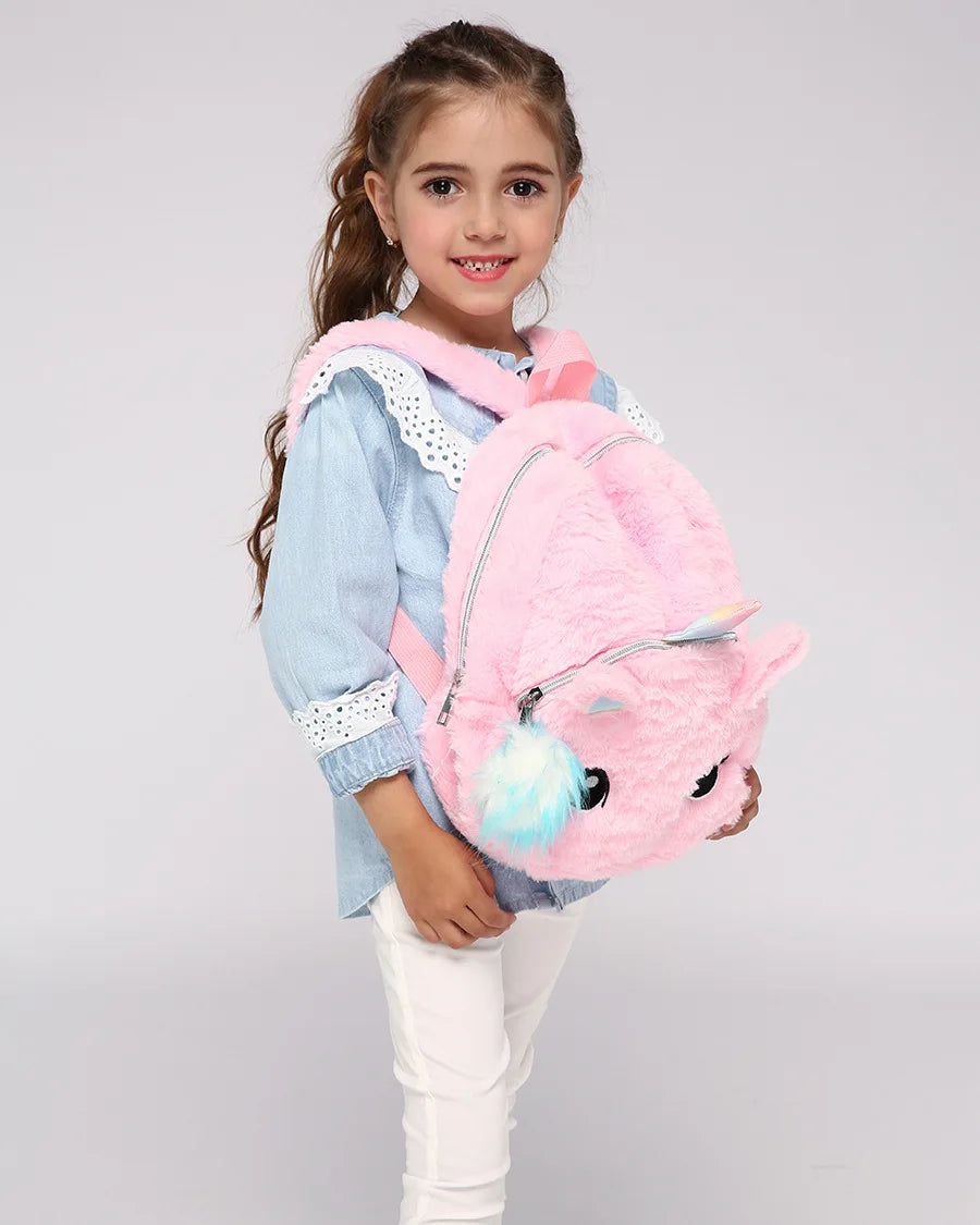 Sac à dos en peluche de dessin animé mignon pour enfants, sac à dos pour fille, sac à livres scolaire, école maternelle et primaire