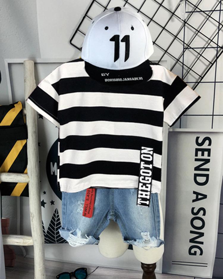 Ensemble de 2 piéces pour garçons bébés, t-shirt à manches courtes et short décontracté
