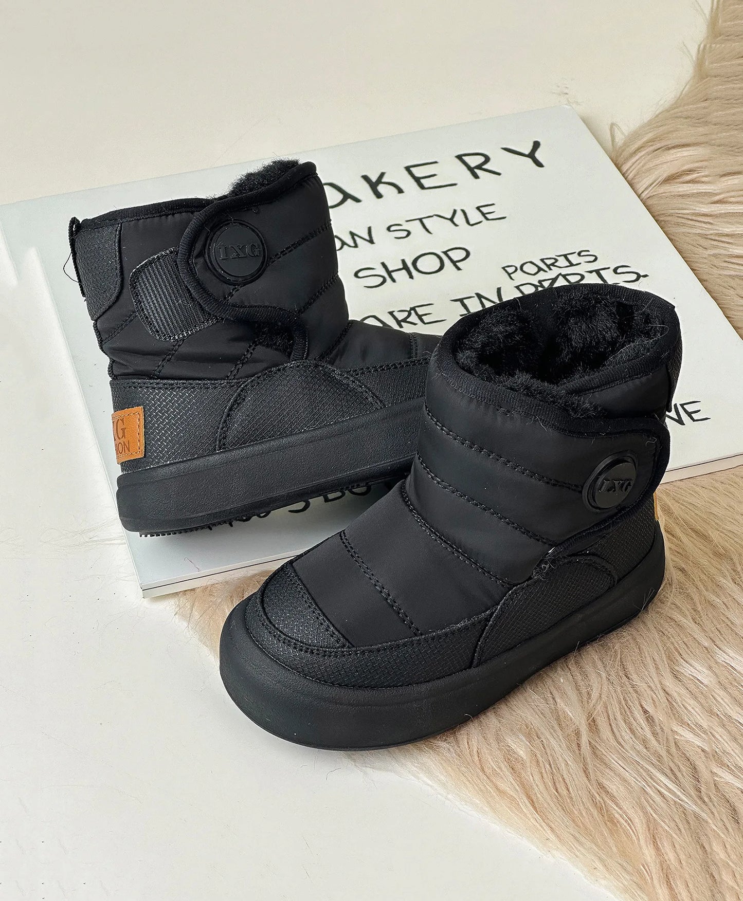 Bottes En Cuir Rétro Antidérapant Casual Style Britannique Filles Cheville Bottes 4 À 13 Ans