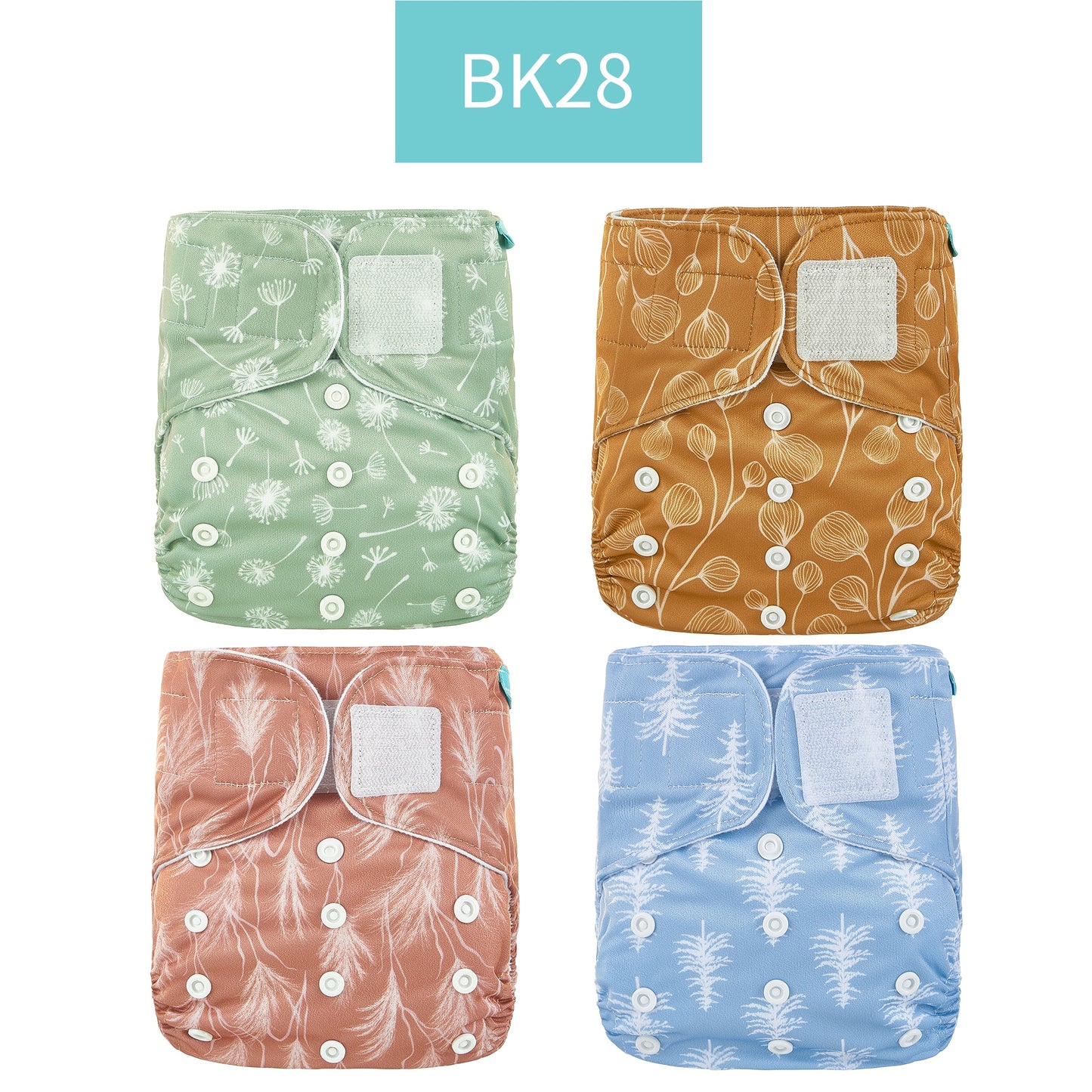 Happyflute 2022 New Fashion Style Baby Nappy 4pcs/set Diaper Cover Waterproof&Reusable Cloth Diaper