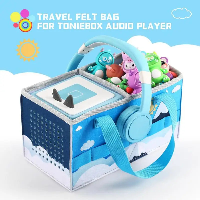 Étui de voyage en feutre anti-poussière, sac de rangement pour gril, boîte de transport pliable pour Tonies Toniebox