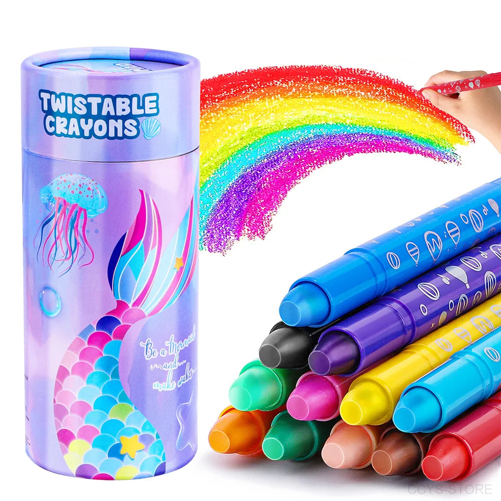 12 couleurs licorne crayons de cire pour enfants lavables et effaçables crayons de couleur ensemble pour enfants bébé crayon à séchage rapide cadeau d’anniversaire Pas Cher