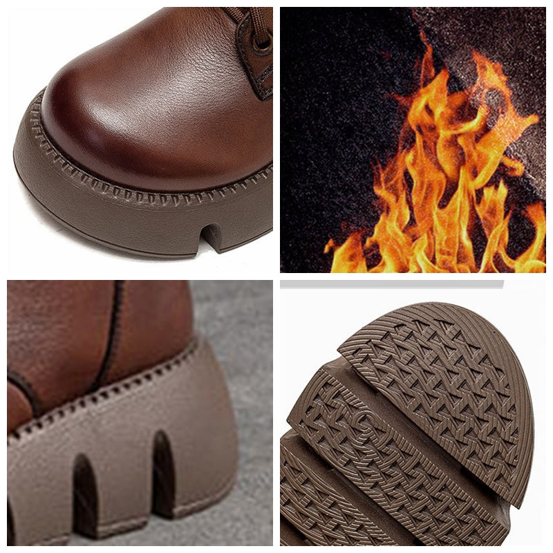 Koznoy-Bottes de rinçage en cuir de vache véritable pour femme