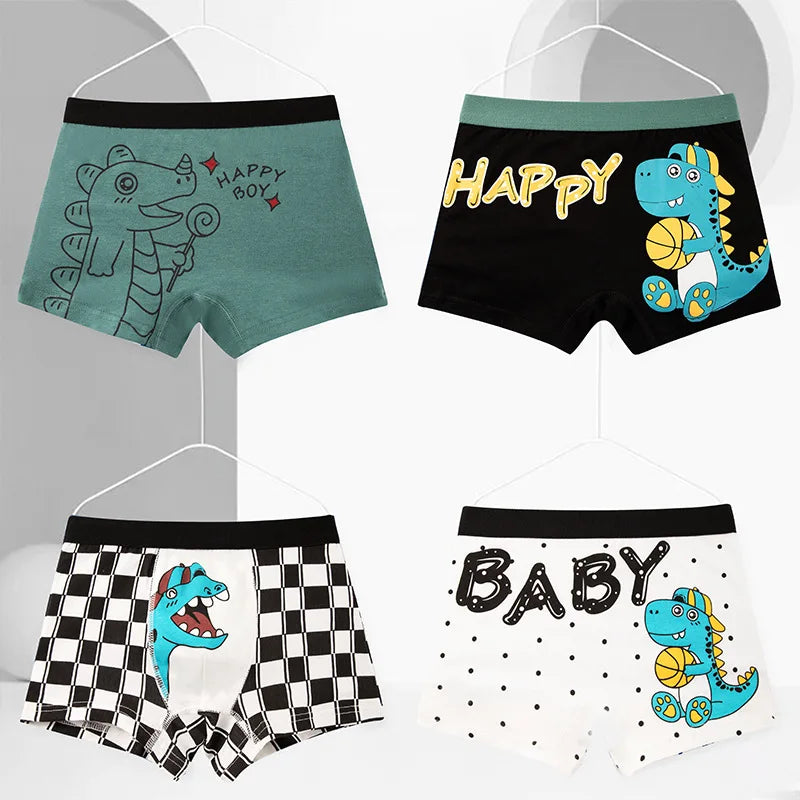 Sous-vêtements Culotte Pour Garçon 4 Pcs/Lot - Dessine Dinosaures
