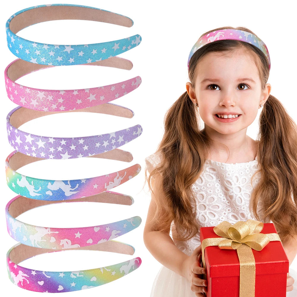 Bandeaux larges à motif étoile scintillante, cadeaux de fête pour enfants, accessoires pour cheveux, 2.5cm