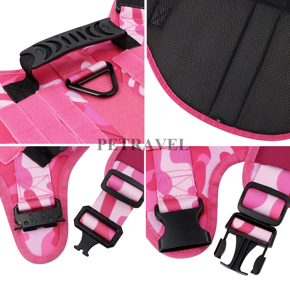 Harnais Pour Chien +Laisse+Collier Rose , grands et moyens chiens