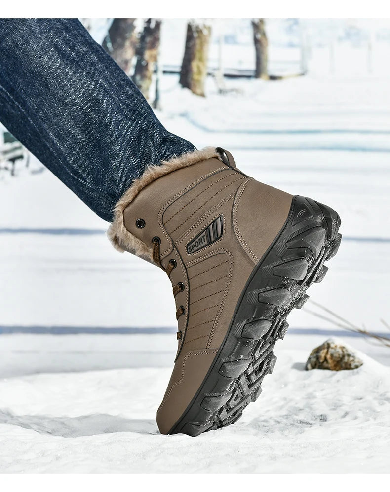Nouveau Hiver Hommes Bottes Chaud Hommes Chaussures Imperméable Antidérapant En Peluche
