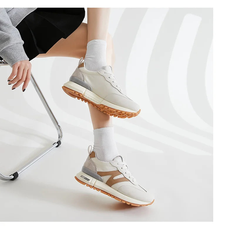 SOMILISS Cuir véritable Femmes Baskets Lacets