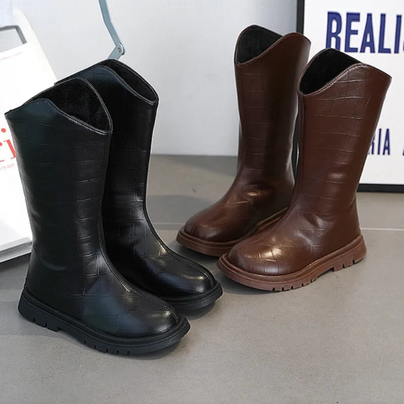 Bottes Pour Fille Cuir Hiver 26-37