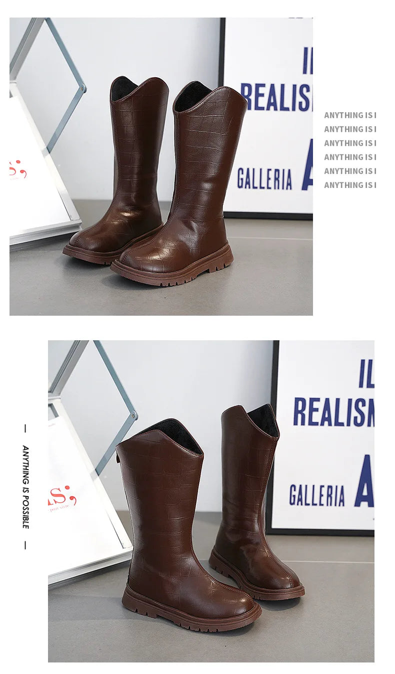 Bottes Pour Fille Cuir Hiver 26-37