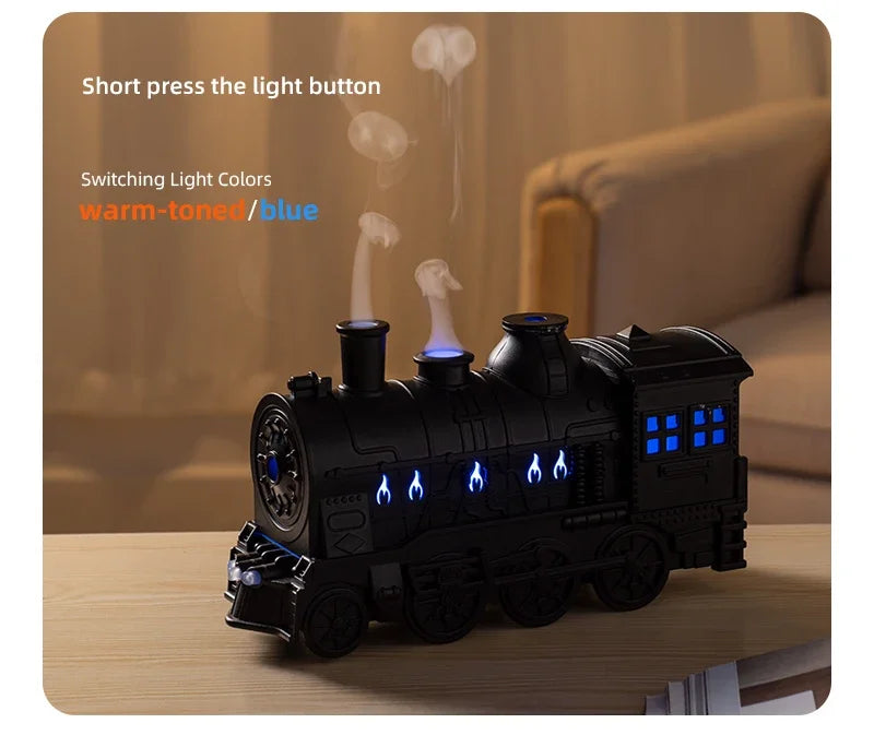 Humidificateur d'air en forme de train, diffuseur d'arômes avec lumière, parfum pour bureau à domicile; Noel