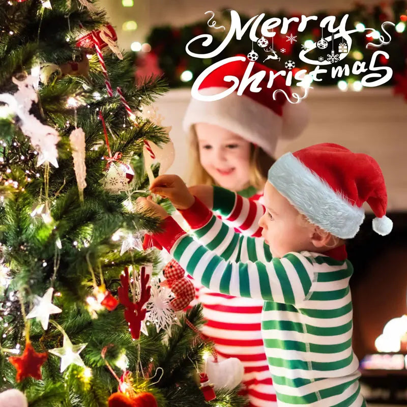 Chapeau de Noël Rouge Pour Adultes Et Enfants