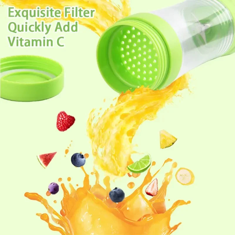 Mixeur de Fruits Portable Rechargeable par USB - Mini Blender pour Smoothie, Milk-shake, Jus de Fruits - Blender Portable de 380ml avec 6 Lames - Sans BPA - Cadeaux de Noël pour Femme et Homme