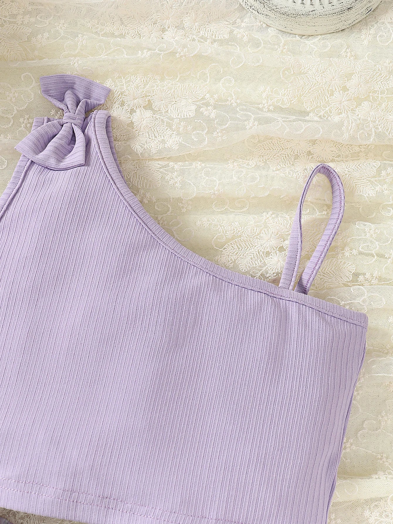 2 Pièces Filles Tenues été Ensemble Sans Manches Débardeurs Bow Tops + Floral Short Courte Violet 1ans -8 ans