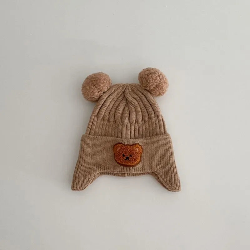 bonnet-bebe-hiver-en-maille-ourson-soldes-beige-fonce