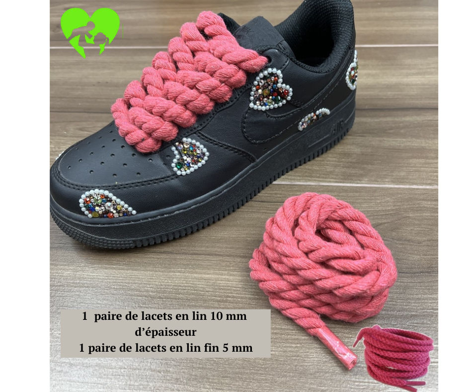 lacets-en-coton-et-lin-torsade-pour-fille-2-pieces-rose
