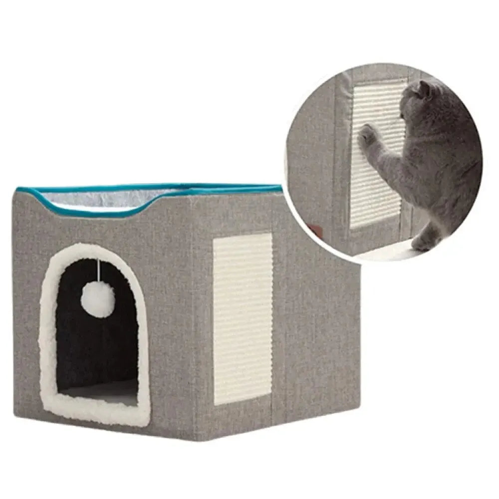 maison-pour-chat-gris-practique-grife
