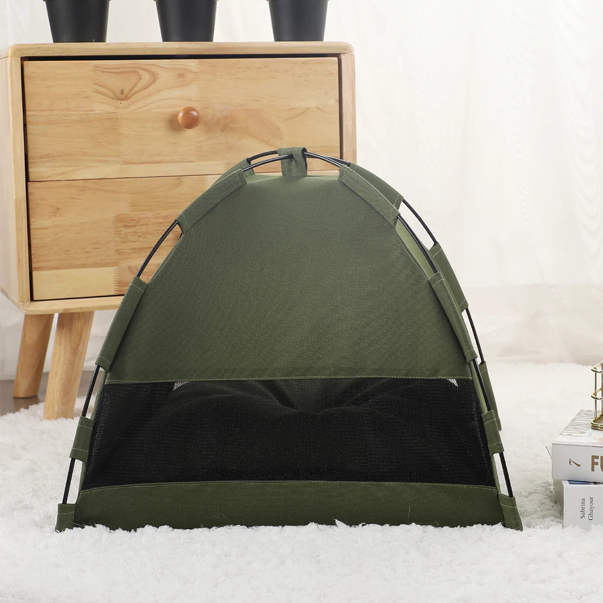 maison-pour-chat-vert-pas-cher